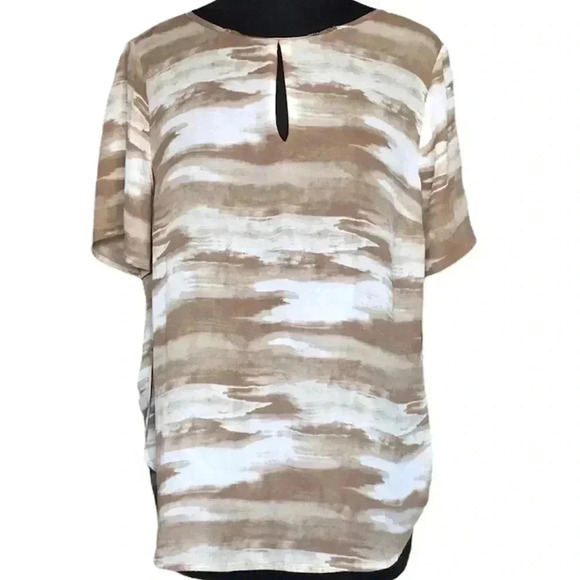 Michael Kors Tan and White Ecru Blouse Size M - Picture 1 of 7